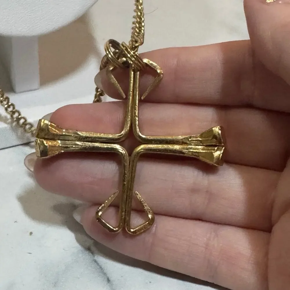 Gold tone vintage Chain Cross